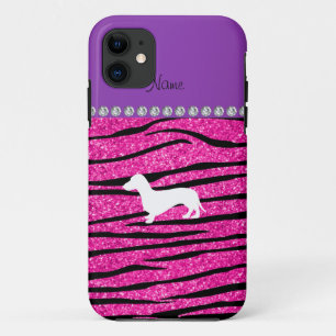 Etui iPhone Case-Mate Nom dachshund neon rose chaud parties scintillant 
