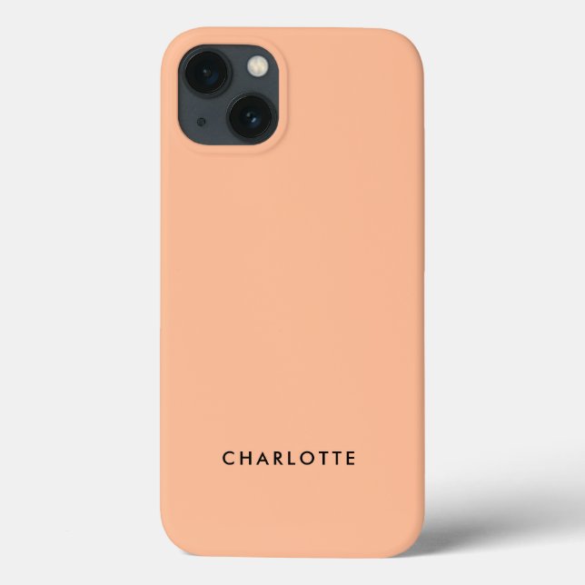 Coques Case-Mate iPhone Nom de couleur solide Fuzz Peach (Verso)