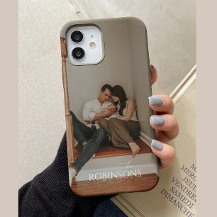 Coque Pour iPhone 15 Nom de famille de photo intégrale minimaliste mode