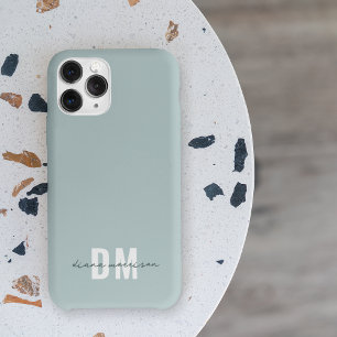 Case-Mate iPhone Case Nom de la calligraphie du script bleu et initial M