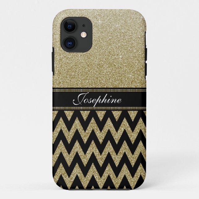 Coques Case-Mate iPhone Nom de la Parties scintillant Elegant Gold Sparkle (Dos)