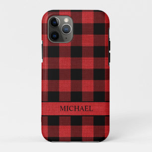 Case-Mate iPhone Case Nom de la vérification du bison noir rouge de la s
