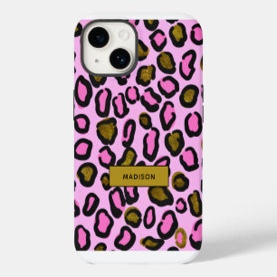 Coque Pour iPhone 14 Nom de l'Empreinte de léopard de Parties scintilla