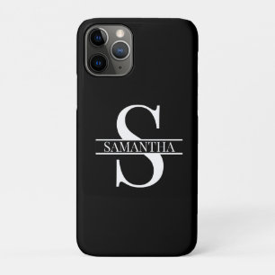 Case-Mate iPhone Case Nom de monogramme noir et blanc minimaliste tendan