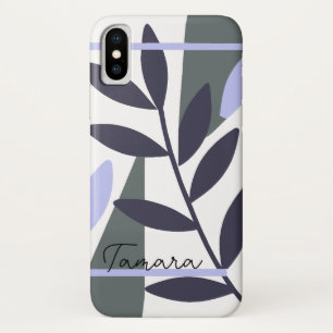Case-Mate iPhone Case Nom de motif de feuille florale abstraite moderne