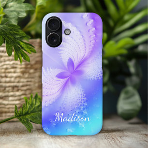 Coque Pour iPhone 16 Nom de papillon abstrait féminin violet moderne