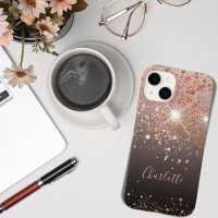 Nom de parties scintillant en or rose noir