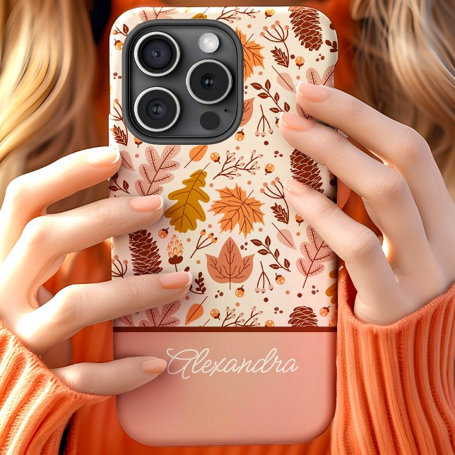 Coques Case-Mate iPhone Nom de script floral botanique d'automne (Créateur téléchargé)