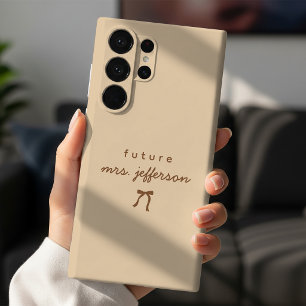 Coque Pour iPhone 14 Plus Nom de Script Personnalisé Annonce de Fiançailles