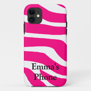 Coques Pour iPhone Nom décoré d'un monogramme de zèbre