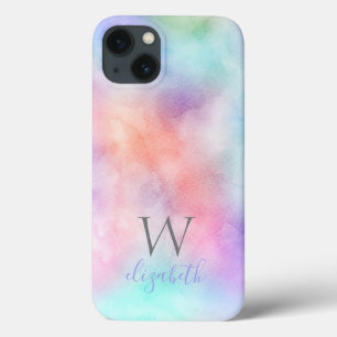 Case-Mate iPhone Case Nom du monogramme Aquarelle initiale arc-en-ciel P