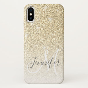 Case-Mate iPhone Case Nom du monogramme de la Parties scintillant d'or d