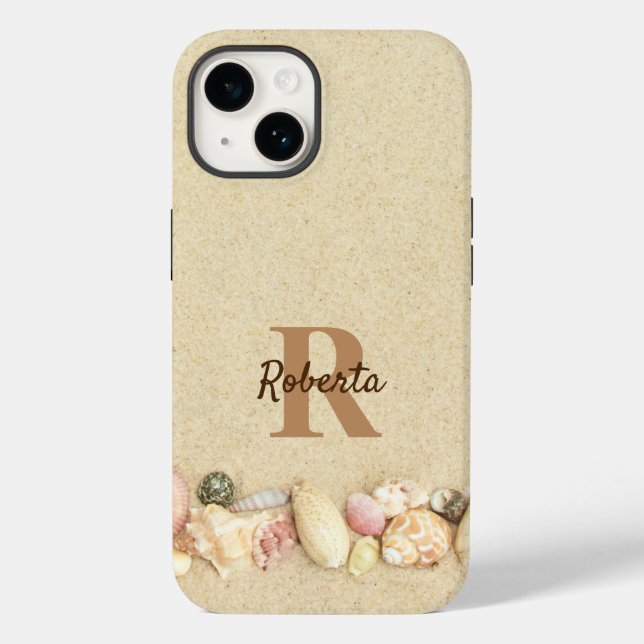 Coques Case-Mate iPhone Nom du monogramme Marches de sable (Verso)