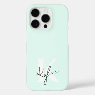 Coques iPhone 16 Pro Nom du monogramme personnalisé de la crème à la me