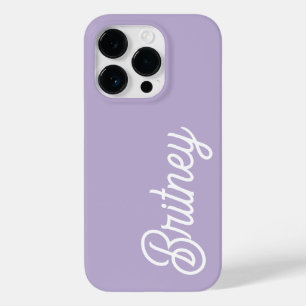 Coque Pour iPhone 14 Pro Nom du monogramme violet de lavande chic personnal
