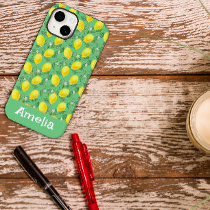 Coque Pour iPhone 14 Nom du motif jaune citron