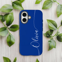 Nom élégant en calligraphie bleue et blanche