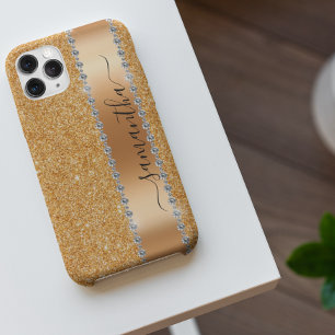 Case-Mate iPhone Case Nom en calligraphie avec strass et paillettes de c