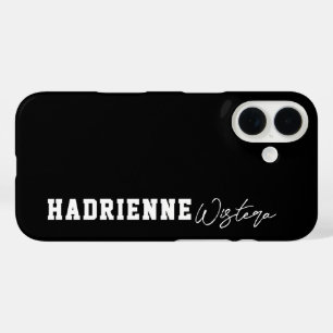 Coque Pour iPhone 16 Nom en script de monogramme de collège universitai