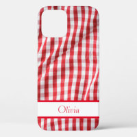 Nom En vichy Rouge Simple Moderne