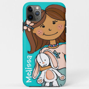 Coques Pour iPhone Nom enfant fille bouddles aqua pêche