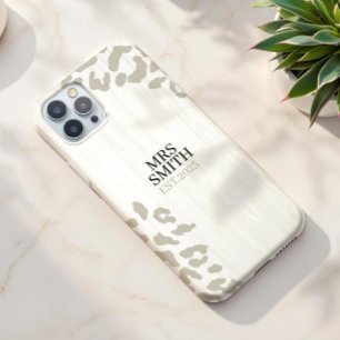 Coque Pour iPhone 16 Nom et année personnalisés de l'Empreinte de léopa