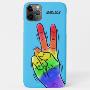 Case-Mate iPhone Case Nom et couleur personnalisés Arc en ciel Paix