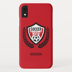 Case-Mate iPhone Case Nom et couleur personnalisés Soccer Logo Boîtes 