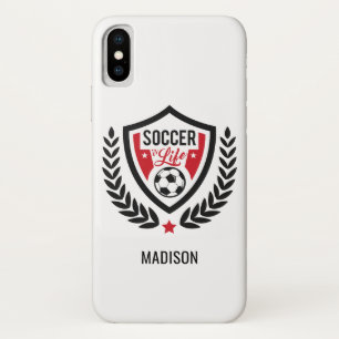 Case-Mate iPhone Case Nom et couleur personnalisés Soccer Logo Boîtes té