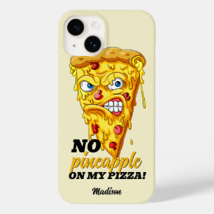 Coque Pour iPhone 14 Nom et ingrédient personnalisés Pizza en colère