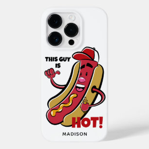 Coque Pour iPhone 14 Pro Nom et texte personnalisés Hot Dog