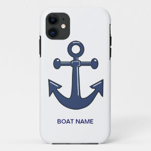 Etui iPhone Case-Mate Nom fait sur commande de bateau d'Ancre bleue