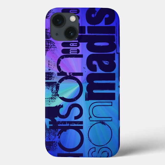 Coques Case-Mate iPhone Nom fait sur commande ; Pourpre bleu et abstrait, (Verso)