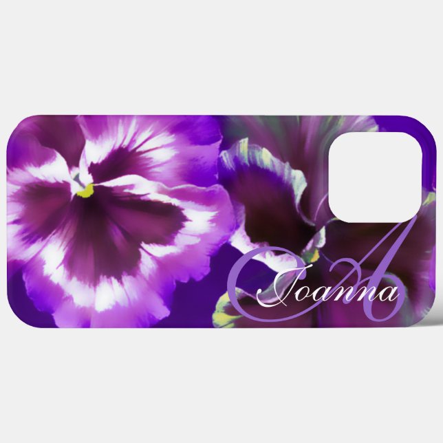 Coques Case-Mate iPhone nom floral violet de pensée (Verso (horizontal))