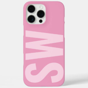 Coques iPhone 16 Pro Max Nom Gras Initiales Fille Bébé Rose Monogramme Pers