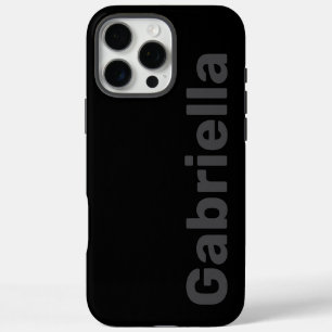 Coques iPhone 16 Pro Max Nom Gras Moderne Simple Noir & Gris