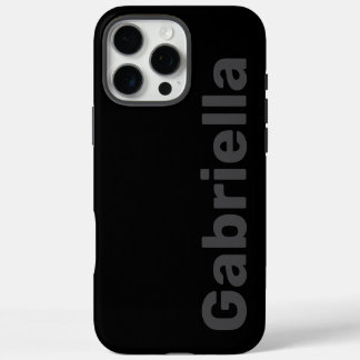 Coques iPhone 16 Pro Max Nom Gras Moderne Simple Noir & Gris