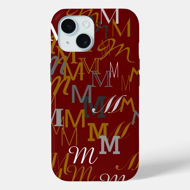 Coques Case-Mate iPhone Nom initial du motif (Verso)