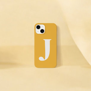 Coque Pour iPhone 14 Nom initial jaune Personnalisé Conception de monog