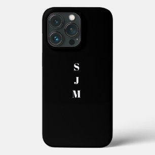 Case-Mate iPhone Case Nom initial vertical monogramme minimaliste noir