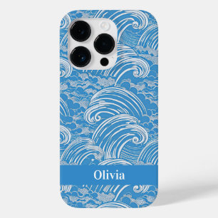 Coque Pour iPhone 14 Pro Nom japonais Motif Waves