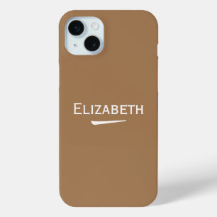 Coque iPhone 15 Mini Nom Lumière personnalisée Brown