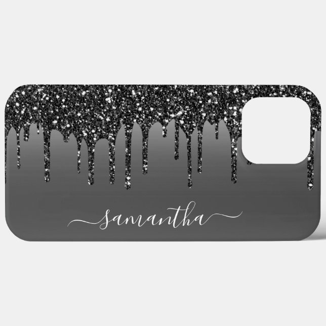 Coques Case-Mate iPhone Nom manuscrit Black Metal Parties scintillant Look (Verso (horizontal))