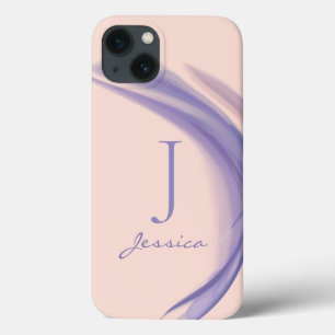 Case-Mate iPhone Case Nom minimaliste Abstrait de monogramme violet rose