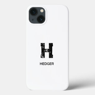 Case-Mate iPhone CASE NOM MINIMALISTE NOIR MONOGRAMME À UNE LETTRE BLANC