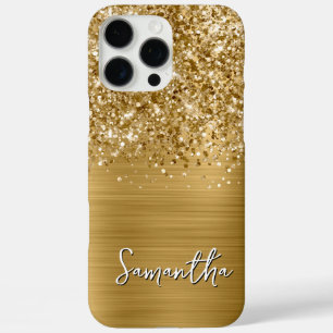 Coques iPhone 16 Pro Max Nom Moderne Glam Or Pailleté