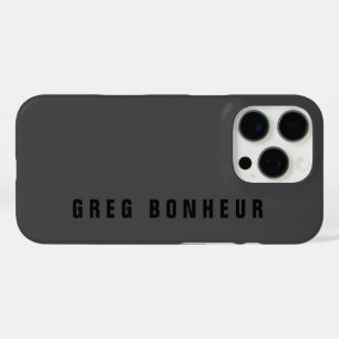 Coques iPhone 16 Pro Nom moderne ou autre Modèle de texte   Gris charbo