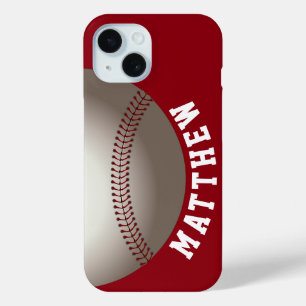 Coque Pour iPhone 15 Nom moderne Red Baseball