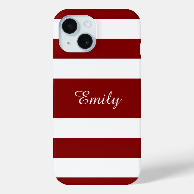 Coques Case-Mate iPhone Nom moderne Red Stripes (Verso)