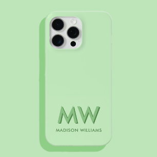 Coque iPhone 15 Pro Max Nom moderne simple Monogramme initial